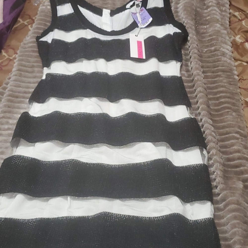 Black-and-white Tracy Reese designer dress